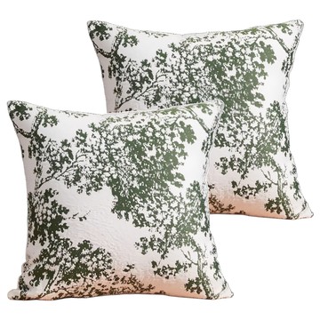 快豹Tree 水墨小香蒲樹抱枕皮套(僅有皮套)  45 x 45cm  綠色  2個