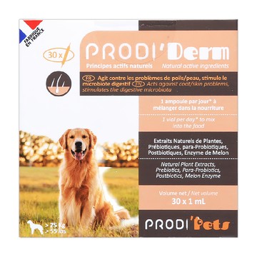 法國普洛迪安瓶 皮毛護理益生菌 大型犬 橘色  30支  皮膚/毛髮  1盒