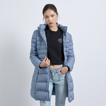 粉嫩少女中長版羽絨外套(土耳其藍)-女