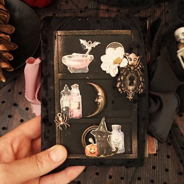 萬聖節女巫咒語拼貼手帳本 手工製作 哥德風女巫 魔法筆記本