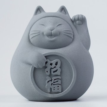 【生日送禮首選】胖胖金運招福貓(大) 清水灰 招福