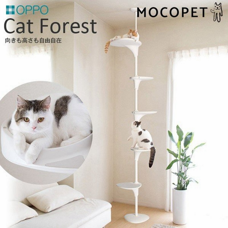 Oppo オッポ Catforest ホワイト おしゃれ キャットタワー 突っ張り 省スペース シンプル 猫 タワー モダン 大型商品のため同梱不可 通販 Lineポイント最大0 5 Get Lineショッピング