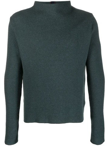 Ferrari - Driver-collar knitted jumper - men - Cotton/Cashmere/Wool - S - Green