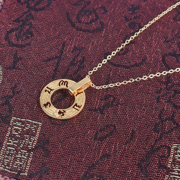 隔日到貨 六字真言 大明咒 金牌 不易退色 唵嘛呢叭咪吽 項鍊 項鏈 贈45公分 N449