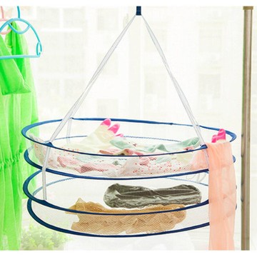 雙層帶圍邊防風功能曬衣籃 雙層 曬衣籃 可摺疊 折疊曬衣網 晒衣籃 晒衣網【DS155】  123便利屋