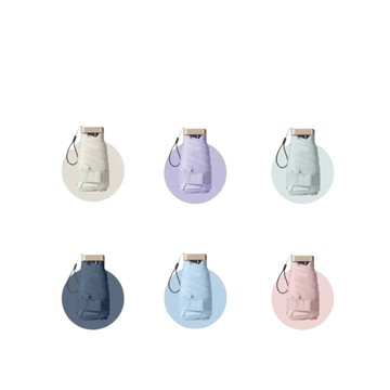 迷你抗UV口袋傘，香芋紫，黑膠布材質