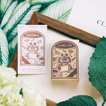 手工橡皮章 - 龍來讀冊 2024龍年手工藏書章 5X7cm (可客製文字)