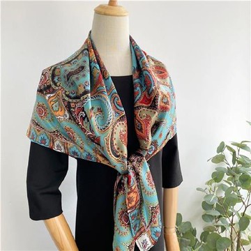 【巴黎精品】真絲絲巾蠶絲領巾-寶石腰果花大方巾女絲巾a1af52