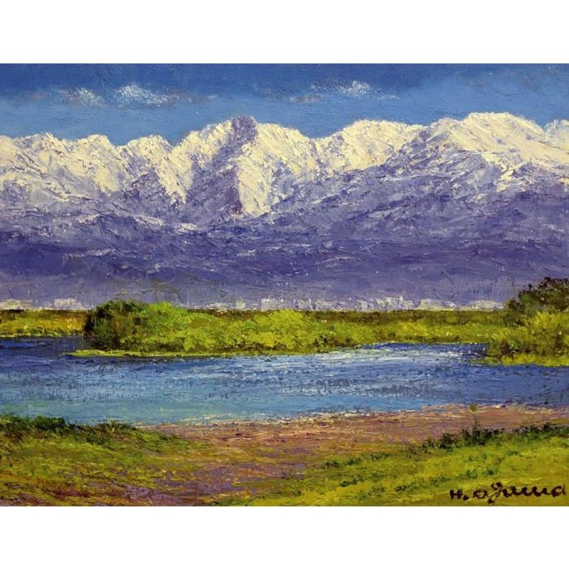 ★小川久雄【雨晴海岸】F6立山連峰肉筆サイン本物保証油 3256様専用ページAB2 小川久雄【雨晴海岸】F6立山連峰肉筆サイン本物保証