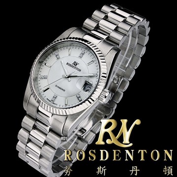 Rosdenton勞斯丹頓公司貨 情定巴黎 真鑽石英女錶26㎜ R01 (6112LS-4W)