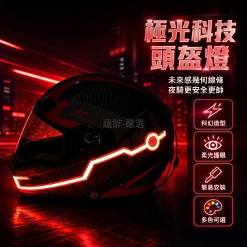 桃園出貨 一拖二分叉結構 EL冷光發光條 摩托車頭盔專用裝飾燈 電池款多色可選