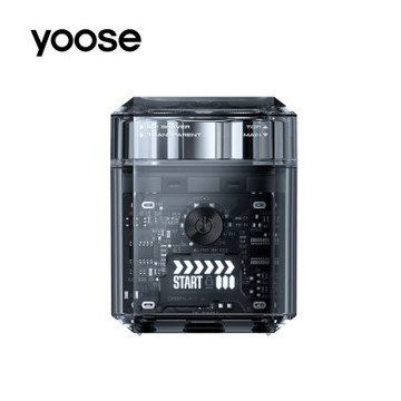 【yoose 有色】 ICE 全透明隨身電動刮鬍刀 - 透明灰