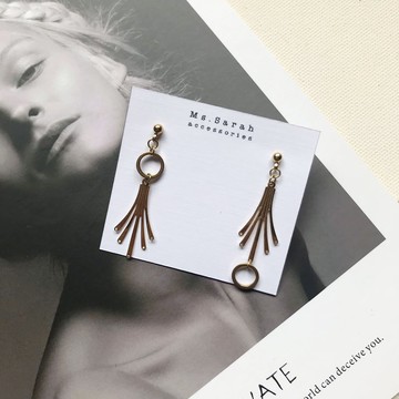 黃銅耳環_植物園(可改夾)