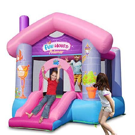 ACTION AIR Bounce House 9.2フィート×7.5フィート×7フィート ピンク バウンシーキャッスル エアブロワー付き プリンセス 空気注入式 ジャンピングバウンサー