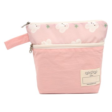 Semams 雙面防水Poki毛巾收納袋  兔子 粉色  20 x 18 x 5 cm