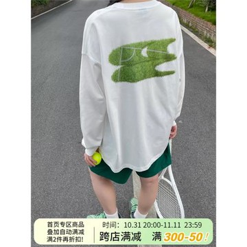 CryingCenter 2024新款足球草地長袖Tee哭喊中心男女同款白色