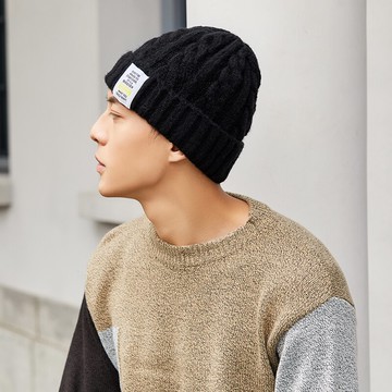 秋冬天毛線帽男韓版百搭潮牌針織帽冬天防寒保暖加厚男士帽子休閑