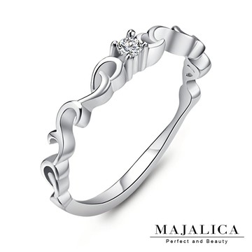 【Majalica】925純銀戒指．唯美花紋．尾戒