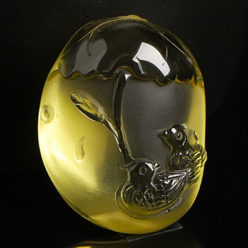 天然巴西檸檬黃水晶吊墜女款 玻璃體財富之石情侶項墜飾品 送證書