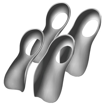 足弓矯正鞋墊 TPR材質 M碼 一雙  L(16 x 7cm)  黑色  2雙