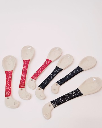 日式花紋 貓貓陶瓷匙羹