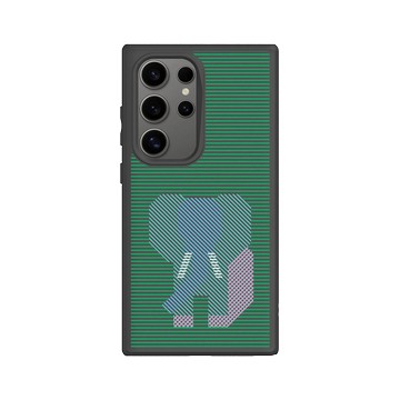 Galaxy S24 Ultra SolidSuit 黑 - The Wildlife Collection 動物野境系列 - 亞洲象 - 線條版