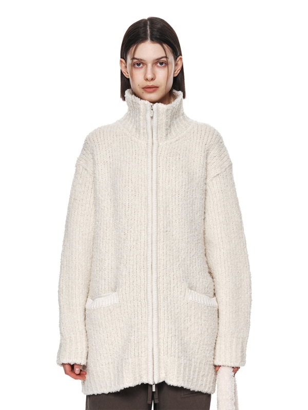 Matin Kim Cloud Knit Zip Coat