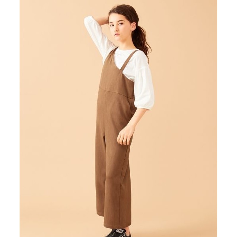 Any Fam エニィファム Mamagirl掲載 親子でお揃い ｓ ｍ リネンライククロス オールインワン ブラウン系 100 110cm 通販 Lineポイント最大1 0 Get Lineショッピング