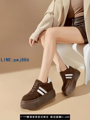 【臺灣公司】14公分內增高女鞋小個子隱形10CM休閑真皮202512厘米厚底德訓鞋