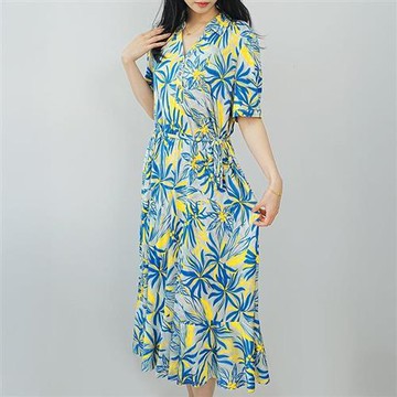 【米蘭精品】現貨+預購 頂級法式長裙絲質洋裝冰絲連身裙緞面裙絲綢A字裙-針織V領收腰短袖女裙子3色74lt98