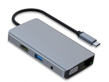 微型9合1 HDMI/VGA Type-C 影音轉接器