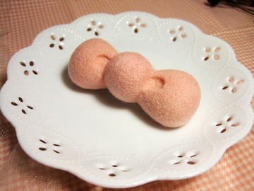 羊毛氈 啾啾髮夾 - 絕版玫瑰粉