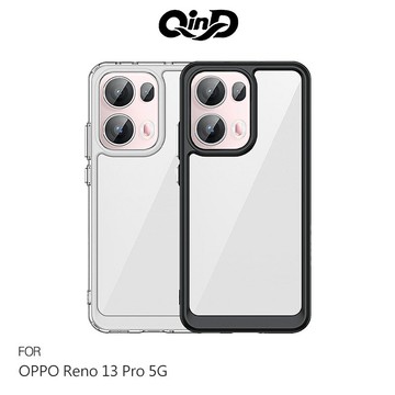 QinD OPPO Reno 13 Pro 5G 雙料太空殼 手機殼 保護套 雙料殼 軟邊 硬背板 不發黃