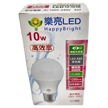 樂亮LED 球泡燈 E27  自然光(4000K)  1個