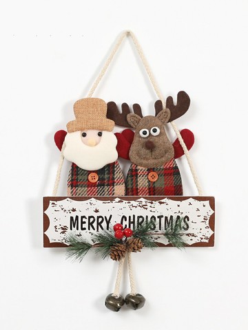 聖誕節裝飾品創意藤圈鈴鐺櫥窗玻璃門墻掛件場景布置花環老人雪人【淘夢屋】