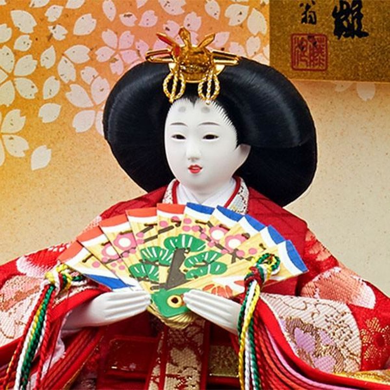 雛人形 飾り ガラスケース オルゴール付き 美品☆親王飾☆しあわせ雛