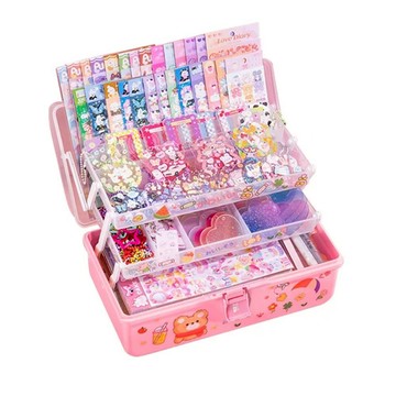 Mass 貼紙豪華套裝507件組 三層收納盒 多樣貼紙設計  多色  1組