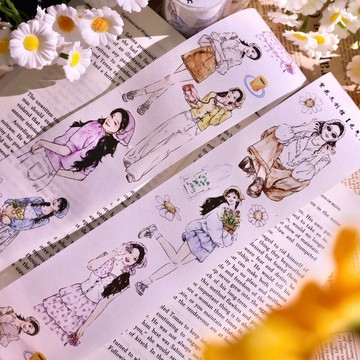 元氣少女 亮面 PET 和紙膠帶 特油模切 5m 卷