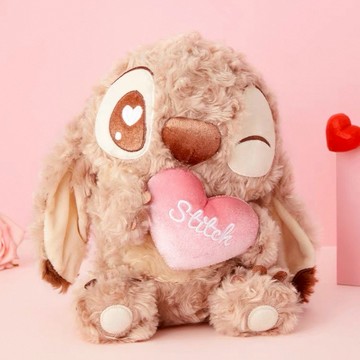 DISNEY 迪士尼 史迪奇 巧克力香味 變裝 抱愛心 玩偶 毛絨