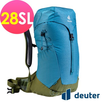 【deuter 德國】AC LITE網架直立式透氣背包/登山背包/女性窄肩款28SL(3420921 純粹藍)