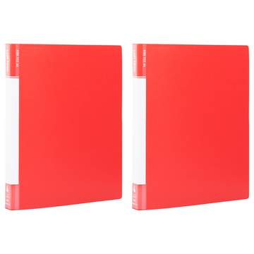 Lan CHYn 連勤牌文具 PP四孔3/4吋圓型夾 小背寬  紅色  2個