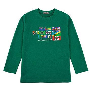 Crocodile Junior小鱷魚童裝-國旗印圖T恤- C64412-小版