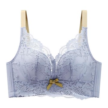 薄款聚攏收副乳防下垂文胸胖mm上薄下厚大碼內衣蕾絲調整型文胸