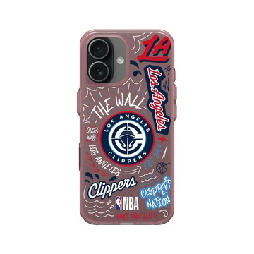 iPhone 17 Clear (相機按鈕) 晶醺玫 - NBA - 塗鴉系列-洛杉磯快艇 Los Angeles Clippers - Graffiti