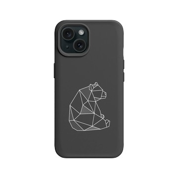 iPhone 15 SolidX 黑 - Animal Silhouette / 動物剪影 - 幾何-動物系列/熊