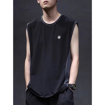 (免運)無袖t恤速干籃球背心男士夏季薄款冰絲運動訓練馬甲健身寬松大碼