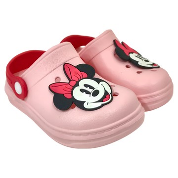 BORUI 柏睿鞋業 兒童款 洞洞防水布希鞋 立體造型園丁鞋  180mm  米妮 桃紅色