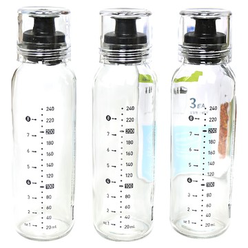 Glasslock 玻璃油瓶 黑色  240ml  3瓶