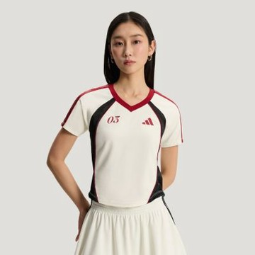 【adidas 愛迪達】 短袖上衣 T恤 女 KZ2387