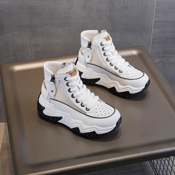 JP Queen New York 酷炫網面拉鍊鬆糕厚底內增高短靴(3色可選)